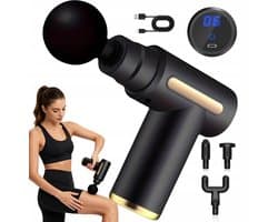 Massagepistool - Fascia Gun - LCD Display & 6 Snelheden - 4 Verwisselbare Massagekoppen - Stille Motor & Diepe Massage - 800mAh Oplaadbaar - Voor Thuis, Sport & Herstel