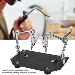 Soldeerhulp, derde hand soldeergereedschap metaal hulp laswerk clip soldeerhulp soldeerstation met 2 flexibele armen en klemmen voor het repareren van sieraden, kunststof — thumbnail 4