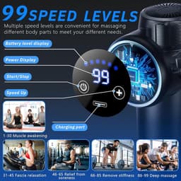 Spiermassagepistool, diep weefsel-massagepistool met 99 verstelbare standen, 8 massagekoppen, lcd-touchscreen, ter verlichting van spierpijn — thumbnail 5
