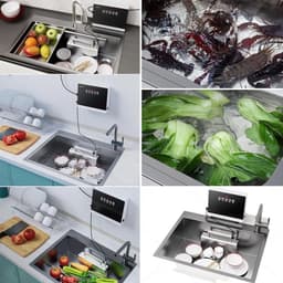 Draagbare Vaatwasser - Huishoudelijke Afwasmachine - Hygiënisch Reinigen - Roestvrijstalen Behuizing - Compact Formaat - Zilver — thumbnail 3
