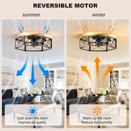 Equivera Plafonniere met Ventilator - Plafondventilator - Plafondventilator Afstandsbediening - Plafondventilator Slaapkamer - Plafond Ventilator met Verlichting - Plafondlamp - Plafonniere - Ideaal voor in uw slaapkamer! — thumbnail 3