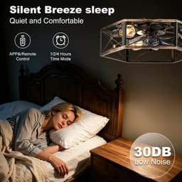 Equivera Plafonniere met Ventilator - Plafondventilator - Plafondventilator Afstandsbediening - Plafondventilator Slaapkamer - Plafond Ventilator met Verlichting - Plafondlamp - Plafonniere - Ideaal voor in uw slaapkamer! — thumbnail 5
