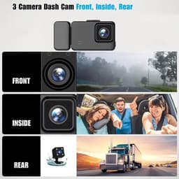 Dashcam Auto - Autocamera DVR - Verkeersveiligheid - Drievoudige lens - 2 inch scherm - Zwart — thumbnail 4