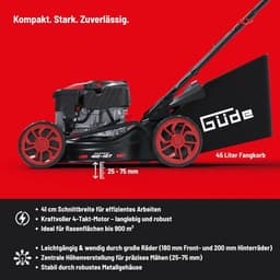 Benzine grasmaaier - Grastrimmer gazonmaaier - Gazon onderhouden - 4-takt motor - 41 cm maaibreedte - Zwart — thumbnail 4