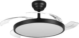 Plafondventilator met Lamp - Braytron - Aanpasbare Lichtkleur 3000K-4000K-6500K - Afstandsbediening - Dimbaar - Zwart — thumbnail 1