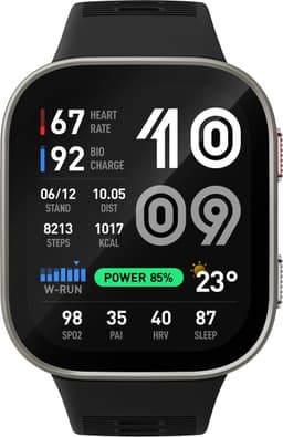 Amazfit Bip Max 50 mm Smartwatch, 2,07 inch AMOLED-display, 20 dagen batterijduur, GPS, 4 GB geheugen, Offline kaarten, Fitness tracker, Hybride training, 150+ sportmodi, HYROX-modus, 5 ATM voor Android, Zilver — thumbnail 1
