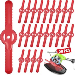 Sander Shop 50 stuks kunststof grastrimmers, 135 mm tuinmaaier, vervangende messen, draadloze grasmaaier, snijmessen, grasmaaier, accessoires, gereedschap voor gazon, tuin, boomgaard, bos of pastoraal — thumbnail 1