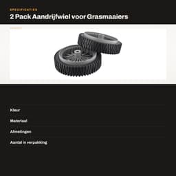 Dailygoods- Aandrijfwiel 2 Stuks - 8 Inch Wiel - 1.75 Inch Breedte - Tandwiel Montage - Compatibel met Husqvarna - Onderdeel # 193912X460 - Grasmaaierwiel — thumbnail 3