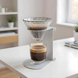Koffiezetapparaat Station - Druppelhouder Filterkoffie - Koffie Bereiden - Opvouwbaar Roestvrij Staal - 13.5 x 12.5 cm - Zilver — thumbnail 2
