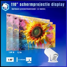 QUOVO® Draagbare beamer - Beamer - Projector - Mini Beamer - Wit - 11cm x 19cm x 11cm — thumbnail 3