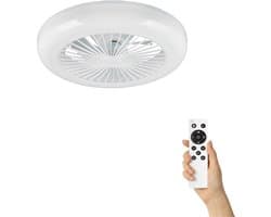 Fantiluxe - Mette - Plafondventilator met verlichting - Wit - Ø45cm - Afstandsbediening - Met lamp - Plafond ventilator - Slaapkamer