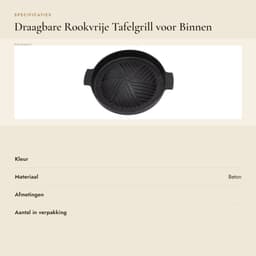 Dailygoods- Tafelgrill Rookvrij - Mini Grill - Draagbaar - Aluminiumlegering - Antiaanbaklaag - Eenvoudig te monteren - Mini Barbecue — thumbnail 2