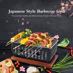 Dailygoods- Barbecue Japanse Stijl - Houtskool Grill - Keramische Grill - Mini BBQ - Gezinsvriendelijk - Hoogwaardige Materialen — thumbnail 2