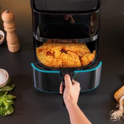 Heteluchtfriteuse - Airfryer - Gezond Koken - PerfectCook Technologie - 55 L Inhoud - Zwart Roestvrij Staal — thumbnail 5