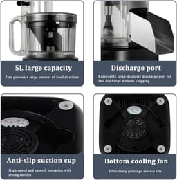 Keukenmachine - Voedselverwerker - Maaltijdvoorbereiding - 5-in-1 functionaliteit - 5L capaciteit - Zilver — thumbnail 5