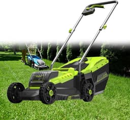 Elektrische Grasmaaier - Accu Grasmaaier - Gazon Onderhoud - Borstelloze Motor - 33 cm Snijdbreedte - Zwart — thumbnail 1