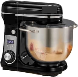 Keukenmixer - Standmixer Keukenapparaat - Bakken en Koken - Stille DC Motor - 6L Kom - Zwart — thumbnail 1