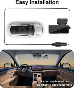 Dash Cam 4K - Auto Camera - Veilig Autorijden - Inclusief 64GB Kaart - 3.2 Inch Scherm - Zwart — thumbnail 2