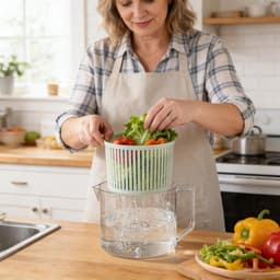Groente Wasmachine - Fruit Spinner - Snel Drogen - Handmatige Bediening - 235 cm - Meerkleurig — thumbnail 2