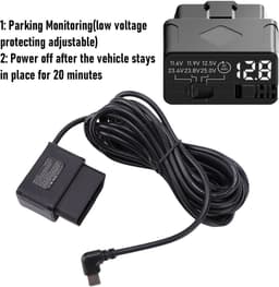OBD Power Cable for Dashcam, 3.5M OBD2 To USB C Hardwire Set, 24 Hours Parking Mode, ACC Mode, Low Voltage Protection, Plug and Play, for GPS — thumbnail 5