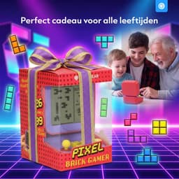 Retro Spelcomputer Blokkenspel - 26 Spelletjes - Speelgoed Voor in de Auto - Mini Arcade Game Console voor Kinderen - Puzzel Speelgoed - Reisspelletjes Kinderen - Cadeau voor Jongens en Meisjes - Vakantie - 6+ Jaar - Paars en Geel - Silvergear — thumbnail 4