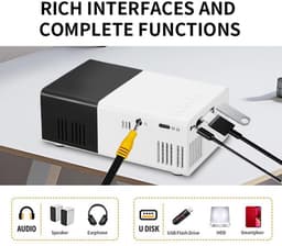 Dailygoods - 1080p HD Draagbare Projector voor Thuisbioscoop en Buitenactiviteiten — thumbnail 4