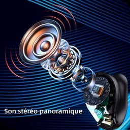 Bluetooth-oortjes, hoge geluidskwaliteit, stereogeluid, comfortabel om te dragen, intelligente ruisonderdrukking, ergonomisch ontwerp, zwart. — thumbnail 4