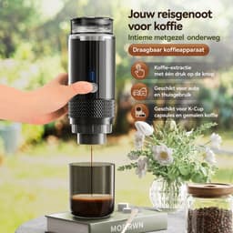 Igoods Draagbare Koffiemachine - Koffiezetapparaat voor Onderweg - 2-in-1 Reis Espresso Apparaat - Werkt op Batterijen en USB - Voor Cups en Gemalen Koffie - Cadeau voor Kampeerders en Reizigers - Reisaccessoire - Zwart — thumbnail 4
