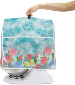 Mixer Deksel - Keukenhulp Cover - Keuken Decoratie - Stofvrije Bescherming - 6-8 Quarts - Blauw Tie Dye Bloemen — thumbnail 4
