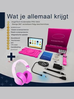 Nexvo® Kindertablet Deplay - Kinder Tablet Deplay - Kindertablet Deplay Pro - Roze - 23cm x 13cm x 1cm — thumbnail 2