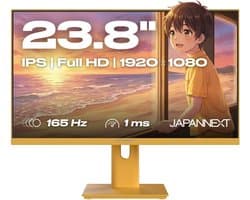 JAPANNEXT Gaming Monitor 23.8" IPS Full HD (1920x1080) 165Hz 1ms Pastel Geel | JN-I238F165-HSP-YE