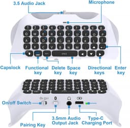 YONO Toetsenbord geschikt voor Playstation PS5 Controller - Keyboard - Accessoires - Wit — thumbnail 5