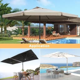 Waterdichte Parasolhoes voor Buiten, Geschikt voor Parasol van 3 tot 5m, 420D Oxford-Stof, Afdekking voor Terrasparasol met Verstelbare Riemen — thumbnail 3