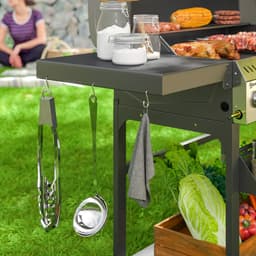 Gasbarbecue - Gasbarbecue en grill - 5 Branders - Met slang en thermometer - Zwart — thumbnail 3