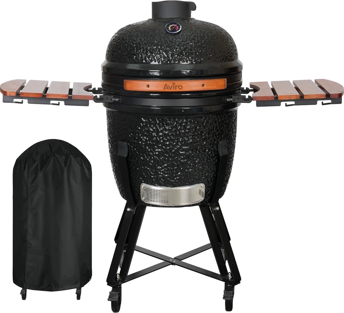 Aviro Kamado BBQ Egg XL - 21,6 Inch - Inclusief Hoes - Tot 10 Personen - Houtskoolbarbecue - Ø 46 CM - Zwart — afbeelding 1