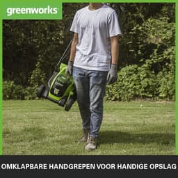 Draadloze Accu Grasmaaier voor Kleine Gazons tot 140 m² | 33 cm Maaibreedte met 30L Zak | 24V Batterij en Oplader — thumbnail 5