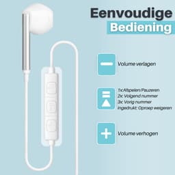 Soundtrex Oortjes met Draad USB-C - Bedrade Oordopjes met Microfoon - Geschikt voor Smartphones en Tablets - Wit — thumbnail 5