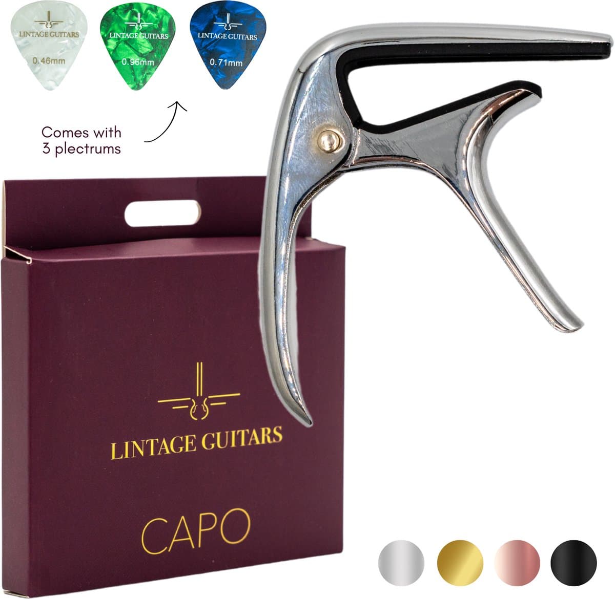 Universele Gitaar Capo - Metallic Zilver - Capo Gitaar - Capo Akoestische / Klassieke / Elektrische gitaar — afbeelding 1