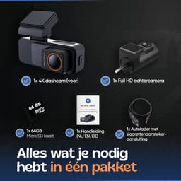 Camigoo® X30 Pro - Dual Dashcam - Dashcam Voor Auto - Dashcam - Ultra 4K & Full HD - Voor en Achter Camera - WiFi & GPS - 2.9 Inch met APP - Inclusief 64GB Micro SD Kaart U3 - Loop Opname - G Sensor - Time Lapse - NL Handleiding + Systeem — thumbnail 2