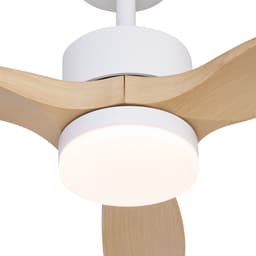 QAZQA joly - LED Plafondventilator met Verlichting | Lamp en Afstandsbediening - 1 lichts - Ø 132 cm - Naturel - Woonkamer | Slaapkamer | Keuken — thumbnail 2