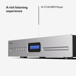 Auna Art22 CD-speler HiFi met slot-in station, USB-ingang, CD-MP3-weergave, Afstandsbediening, Optische & coaxiale uitgangen – 3W geluidskwaliteit – Zilver — thumbnail 5