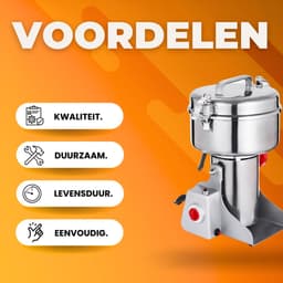Elektrische Graanmolen - Kruidenmolen - Specerijenmolen - Spice grinder - Kruidenmaler - 1800W - RVS — thumbnail 3