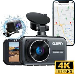 Clerby C1 Pro - Dual Dashcam 4K & 1080p - WiFi - GPS - Nachtzicht - Loop Opname - Inclusief App — thumbnail 1