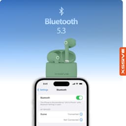 Draadloze Oordopjes Bluetooth 5.3 - Oortjes met Microfoon - Lange Batterijduur - Ergonomische & Stevige Pasvorm - Groene EarBuds — thumbnail 5
