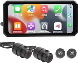 6.25 Inch Screen Front Rear Motorcycle DVR | 1440P Dual Camera Dashcam | IP67 Waterproof | Car GPS | Wireless CarPlay | 256GB TF Card — thumbnail 1