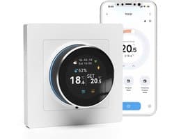 Digitale Slimme Thermostaat - 3A CV Ketel Wifi - Kleurenscherm - Kunststof - Voor Verwarming En Boiler