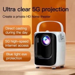 Beamer - 4K Ondersteuning - 1080P Resolutie - Bluetooth - WiFi - Trapeziumcorrectie - Zwart — thumbnail 5