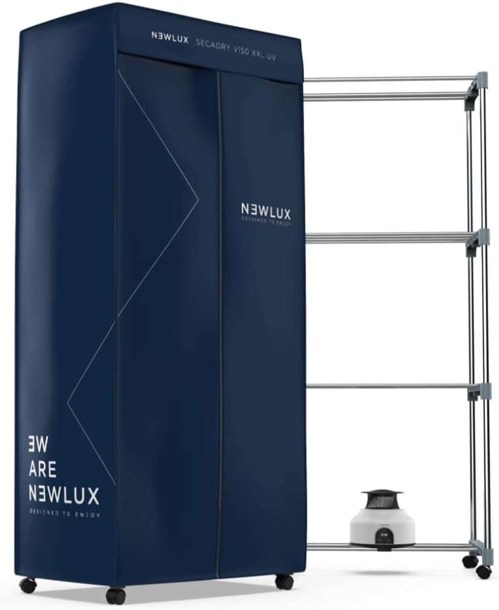 Draagbare Elektrische Wasdroger 1200W - XXL Droogkast tot 15 kg - Opvouwbare Kledingdroger met 180 Min Timer en 3 Standen - Stil en Multifunctioneel als Droger, Kast en Wasrek - Blauw — afbeelding 1