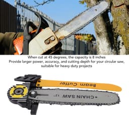 Beam Cutter Attachment 12 Inch Zaagdiepte voor 7-1/4 en 8-1/2 Wormdrive Saw Converteert Cirkelzaag Naar Beam Cutter met Voetpedaal en Basis voor Balken, Kolommen en Boomstammen — thumbnail 4