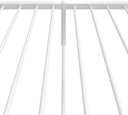 Bedframe met hoofdeinde en voetenplank, wit staal — thumbnail 3